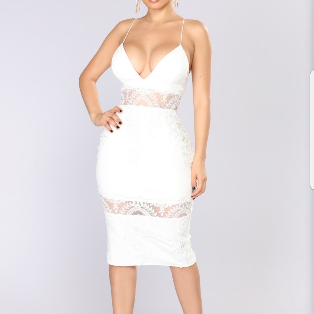 White fitted dress